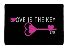 Floor Mat Black Rose Pink Love Key In style Print Non slip Rugs Carpets For font