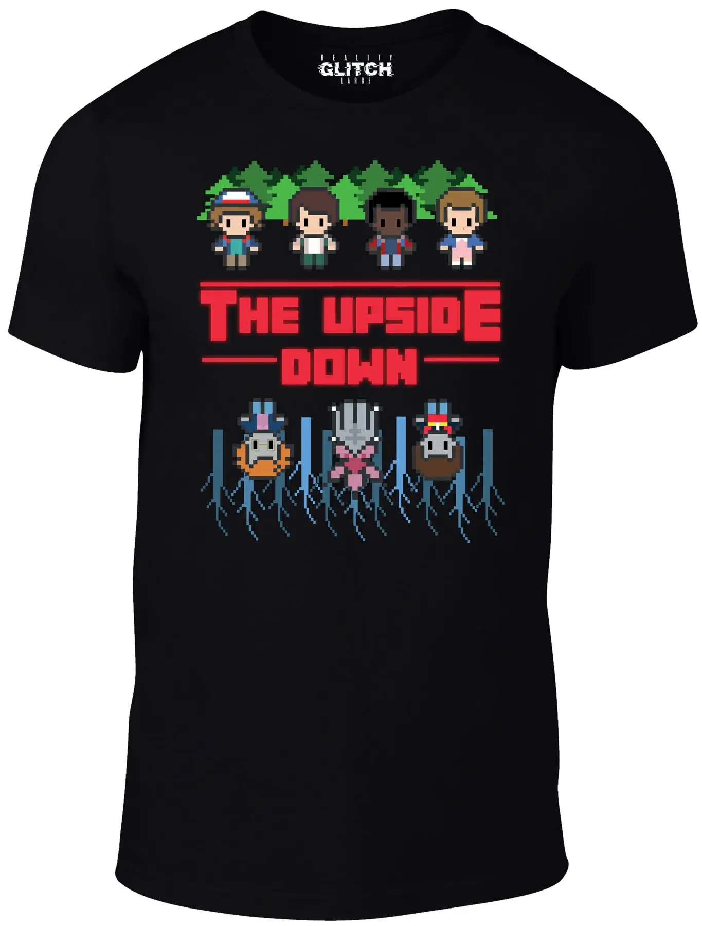 

Men's 8-Bit Upside Down T-Shirt Retro Gaming Stranger Things Cartridge Arcade