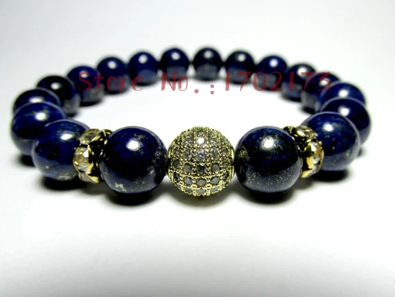New Design Men S Beaded Bracelet With Blue Lapis Lazuli Bead And New Design Men S Beaded Bracelet With Blue Lapis Lazuli Bead And Disco Zirconia Cubic Ball Por Unique For In Strand Bracelets From Jewelry