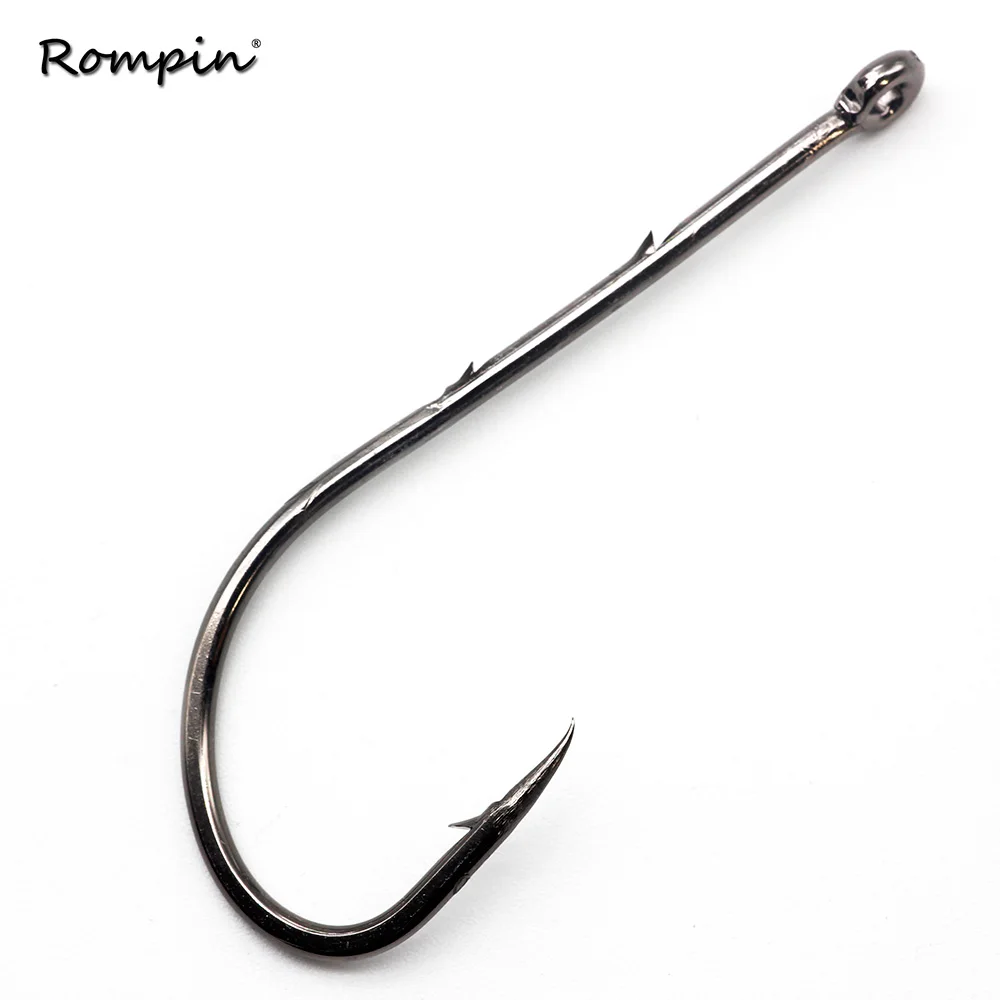 Rompin 50pcs 92247 High Carbon Steel Fishing Hooks Sliced Shank