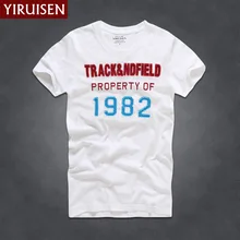 Бренд yiruisen Нью-Йорк Стиль Футболка мужская с коротким рукавом мода лето белая футболка мужские футболки Masculinas