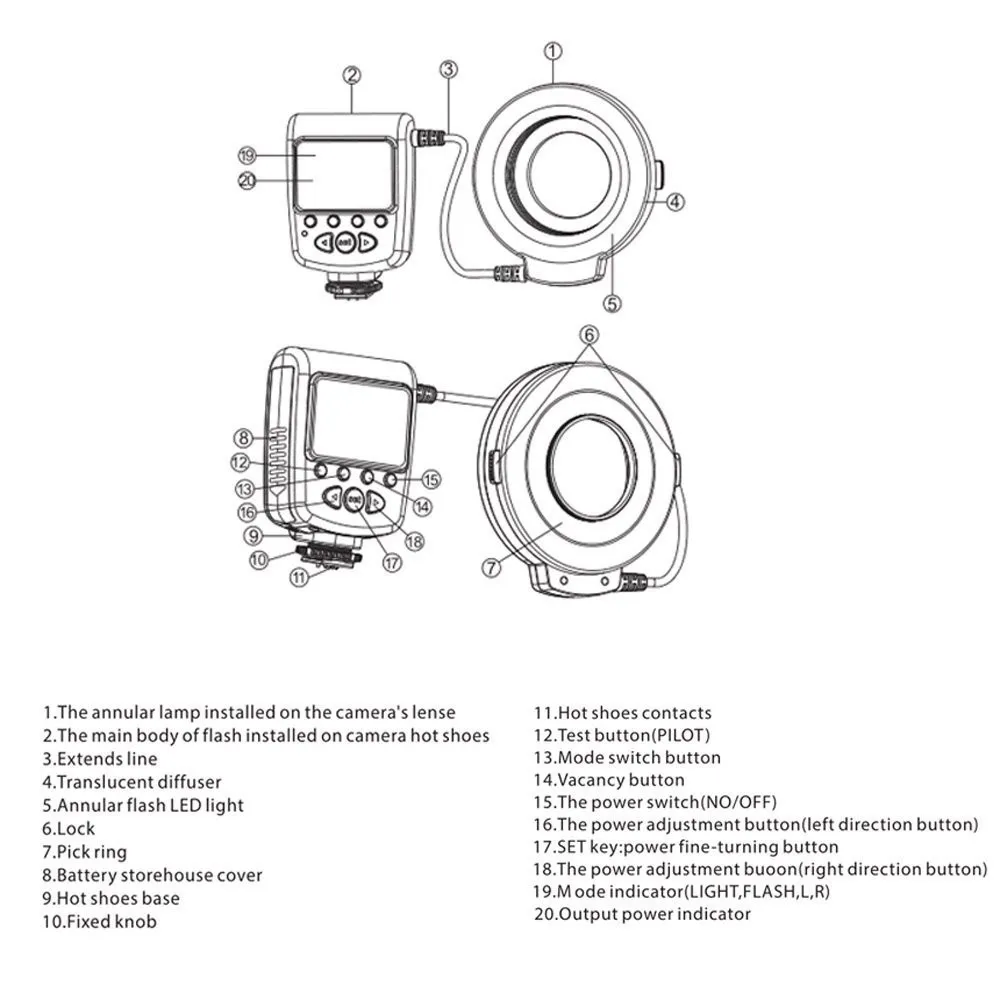 Meike MK-FC100 5500 K светодиодный Кольцевая вспышка для макросъемки комплект для вспышки для sony A100 A200 A230 A290 A300 A330 A350 A380 A390 A450 A500 A550 A560