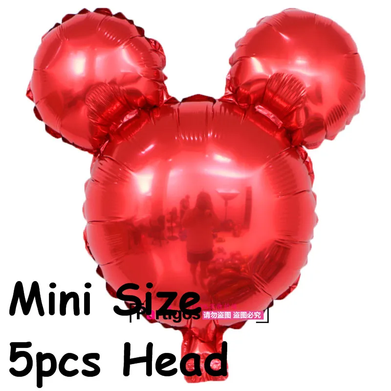 112 см гигантский Микки Минни воздушные шары в форме мыши мультфильм Фольга Воздушный шар для вечеринки на день рождения Дети День рождения украшения Классические игрушки подарок - Цвет: 5pcs Mini
