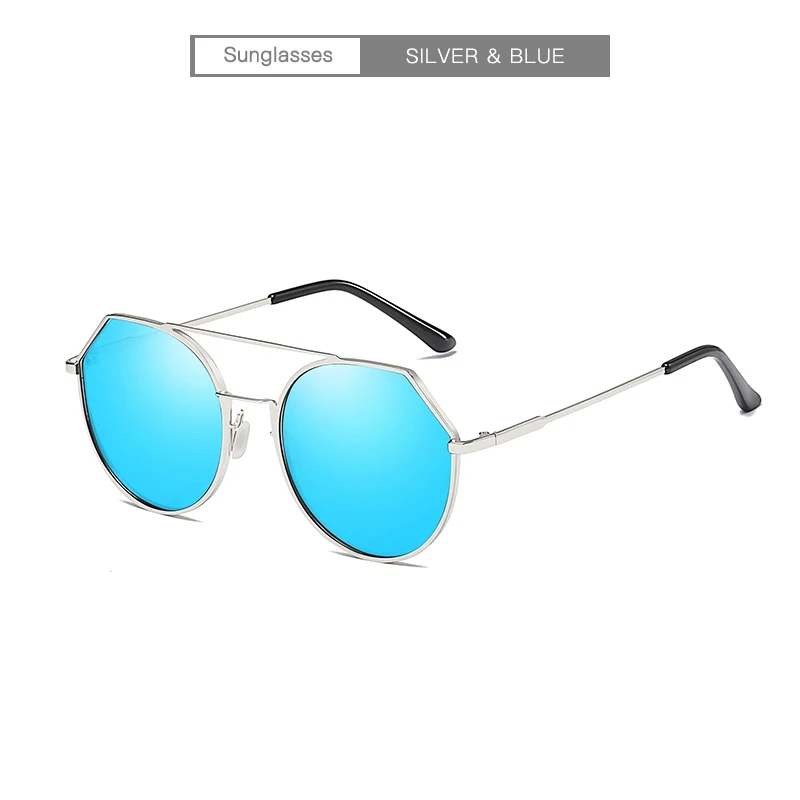 Винтажные круглые большие размеры увеличенные линзы Зеркальные Солнцезащитные очки женские брендовые дизайнерская металлическая рамка женские Солнцезащитные очки женские классные ретро - Цвет линз: silver-bluec8
