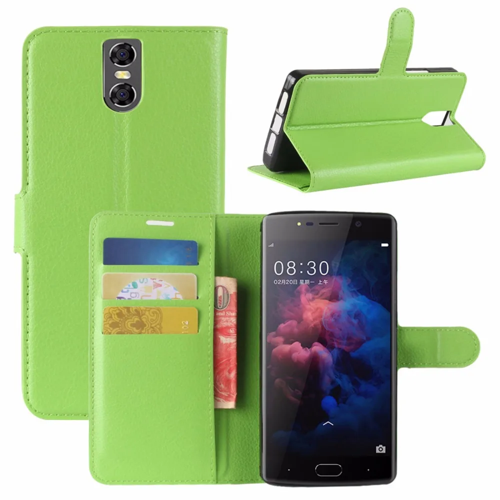 Кожаный чехол Для DOOGEE BL7000 текстура Личи ПУ + ТПУ горизонтальный откидной кожаный
