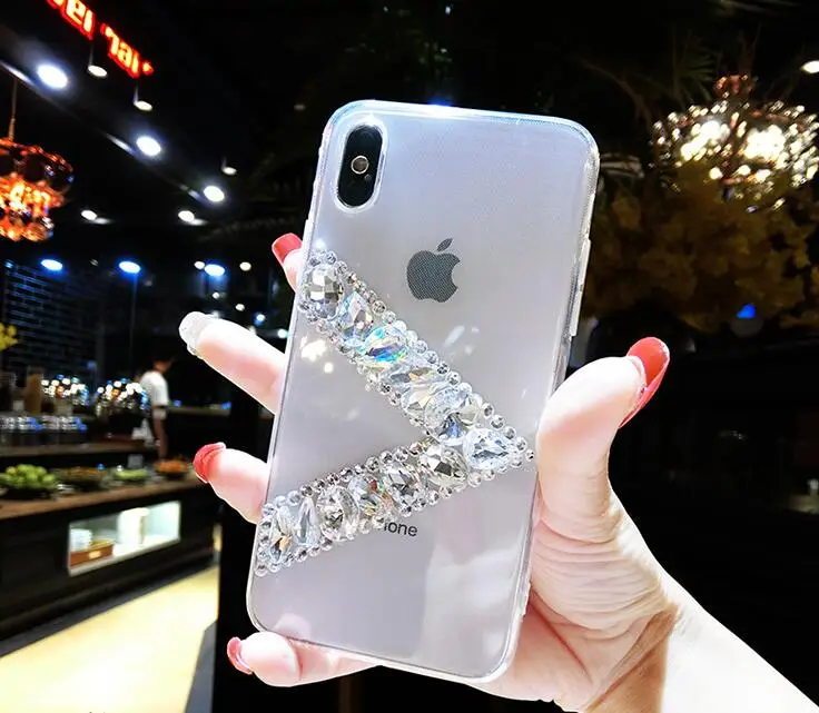 Креативный дизайн буквы V Стразы Алмазный чехол для телефона samsung Galaxy A8 A6 плюс A7 A5