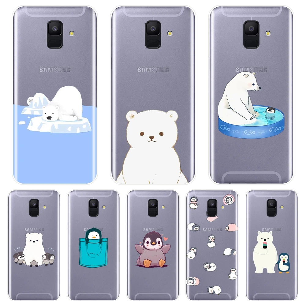 Задняя крышка для Samsung Galaxy A6 A7 A8 2018 A3 A5 2016 2017 мягкий силиконовый чехол телефона с