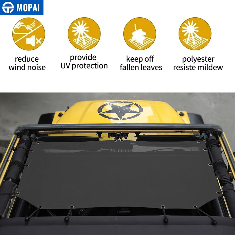 Автомобильный солнцезащитный козырек MOPAI для Jeep Wrangler 1997 2006 с защитой от УФ