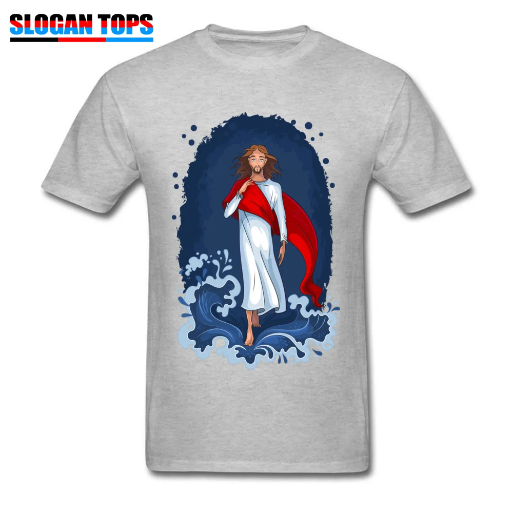  Man T Shirts spray jesus18912Y Normal Tops T Shirt 100% Cotton Fabric Crew Neck Short Sleeve Gift T-shirts NEW YEAR DAY spray jesus18912Y grey
