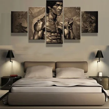 

5 pieces of household decorates sitting room wall art deco canvas printing Bruce lee poster painting pictures