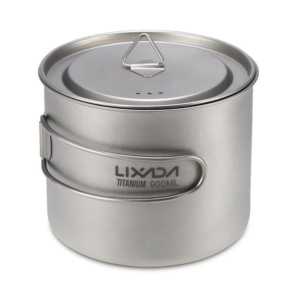 Tazza Da Campeggio Lixada 900ml In Acciaio Inox - Ultraleggera Con Coperchio E Maniglia Pieghevole - Foto 4