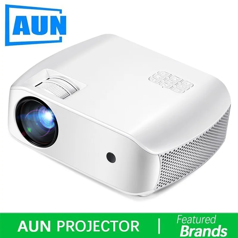 

AUN LED Projector F10, 1280x720p,2800 Lumens. HD Video Projector. MINI Projector for HomeTheater,3D Beamer. Support 1080P, HD-IN