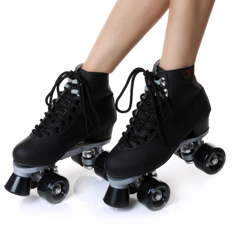 figure skating roller skates for women girls with middle heel double PU