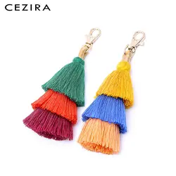 CEZIR с декоративными украшениями из Стиль цветные кисточки, Для женщин летние каникулы кулон для девочек прекрасная цепочка для ключа