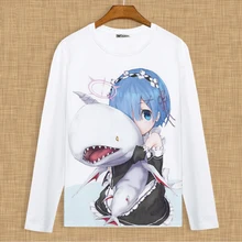 Японского аниме Re: жизнь в другом мире от нуля футболка Прекрасный персонаж REM L011