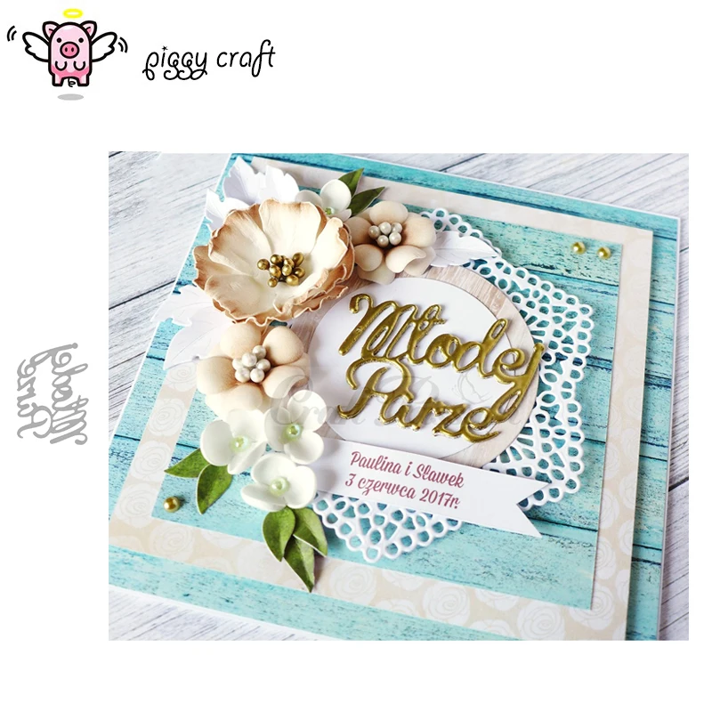 

Piggy Craft metal cutting dies cut die mold Polish letter Mlodej Parze Scrapbook paper craft knife mould blade punch stencils