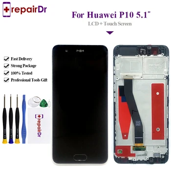 

5Pcs/Lot For Huawei P10 LCD Display Touch Panel Screen Digitizer Assembly +Frame Replacement For Huawei P10 Lcd 5.1 inch