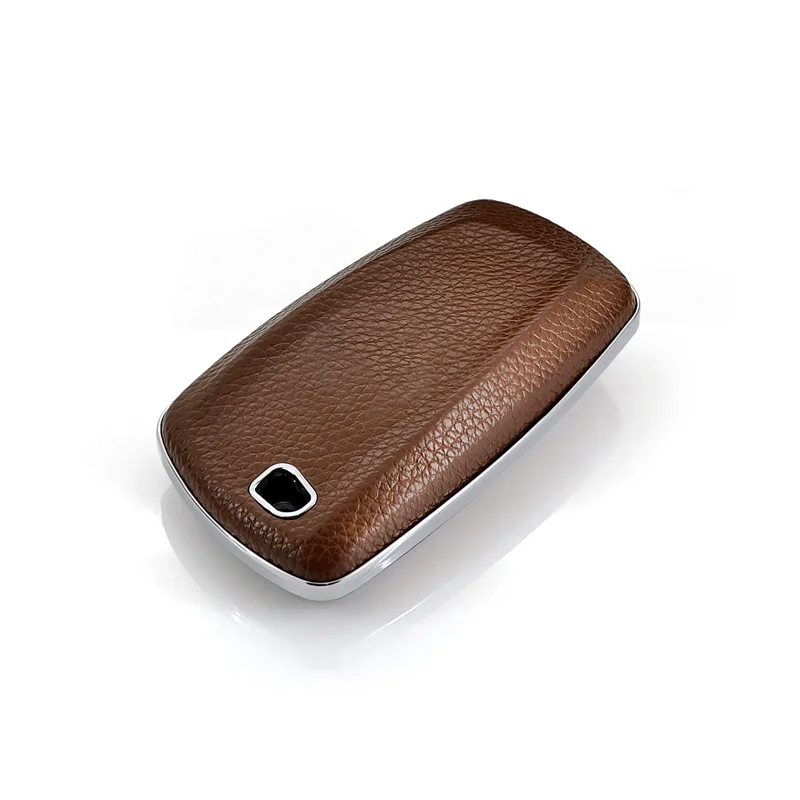 car key case cover shell fob holder for BMW 1 3 5 7 series x3 x4 F30 F10 F20 F18 118i 320i M3 M4 M5 key bag wallet key chain - Название цвета: brown single shell