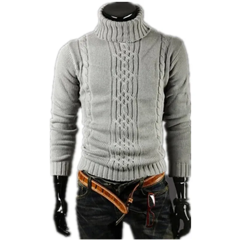 

2019 Men's Thick Warm Turtleneck Elasticity Sweater Sweater Irregular Fashion Tide Models Fitted British Shipping M\\l\\xl\\xx