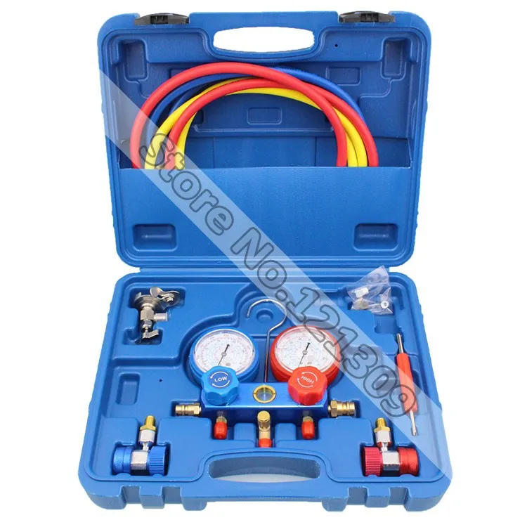 Refrigeration Air Conditioning freon adding gauge Car Maintenance Tools R134A Manifold Gauge Set
Refrigeration Air Conditioning freon adding gauge Car Maintenance Tools R134A Manifold Gauge Set