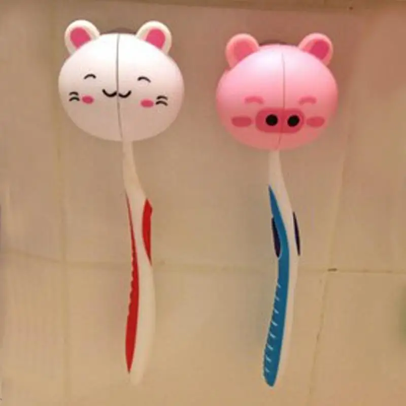 

Cute Cartoon Animal Cute Sucker Plastic Toothbrush Holder Delicate Suction Accessories
