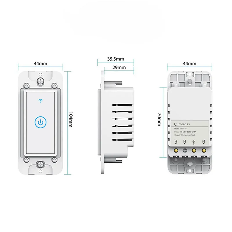 Meross MSS510 умный Wi-Fi настенный сенсорный выключатель совместим с Amazon Alexa, Google Assistant и IFTTT