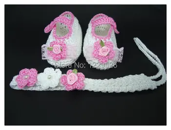 

Crochet ceremony set (headband+shoes)