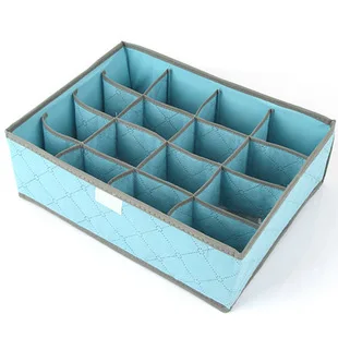 Нетканое нижнее бельё для девочек носки для девочек бюстгальтер складная коробка для хранения Организатор ящик с крышкой 7/16/24 лезвия могут быть использованы для шкаф для одежды шкаф для хранения Организатор - Цвет: 16 grids blue