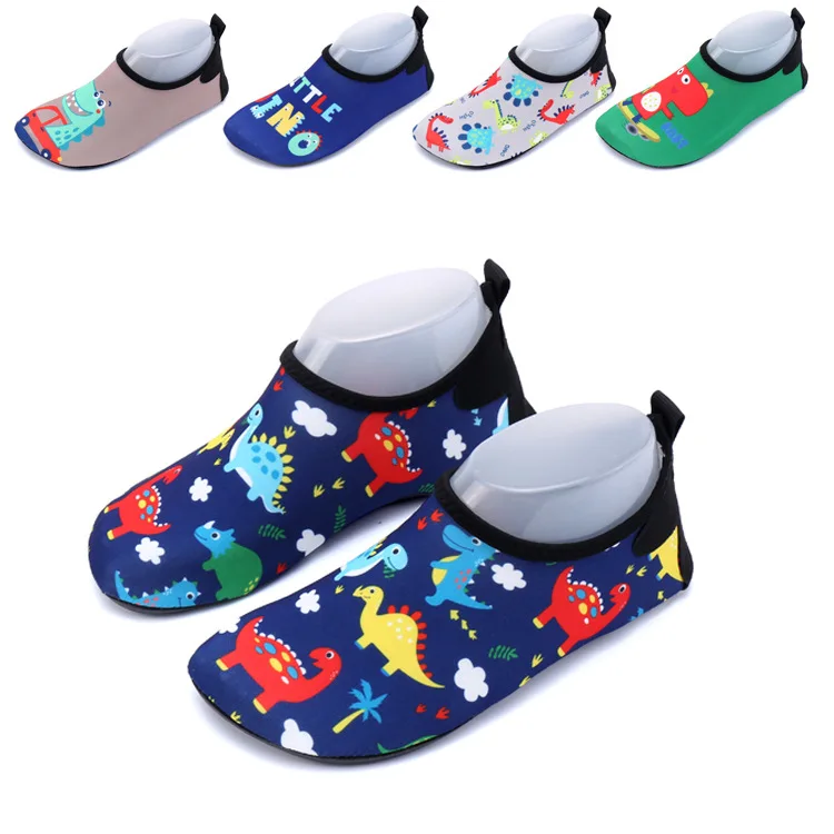 

Summer beach Shoes Kids Cartoon Dinosaur Pattern Swiming Shoes Girls Boys Barefoot Soft Bottom Non-slip Kids Water Shoes