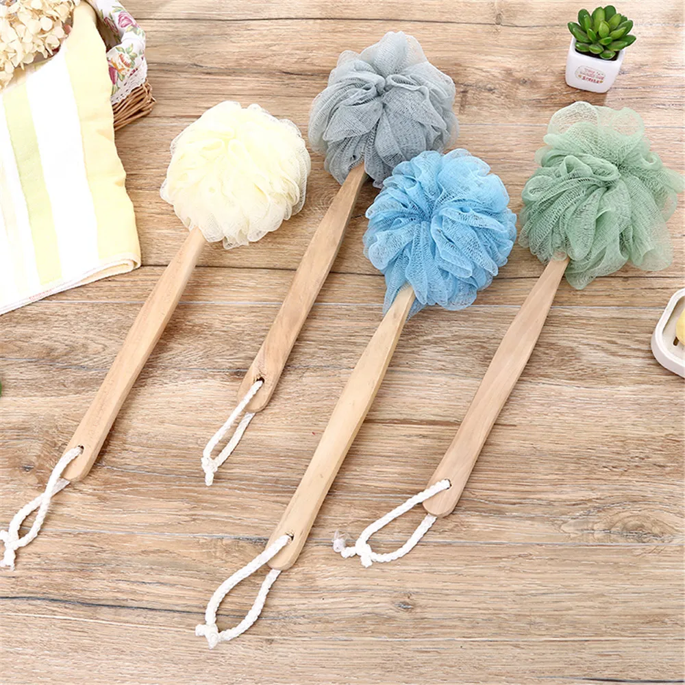 Fashion New Long Handle Hanging Soft Mesh Back Body Bath Shower Scrubber Brush Sponge For Bathroom Hot Sale L3 | Дом и сад