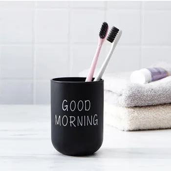 

Good Morning Simple Nordic Travel Portable Washing Cup Plastic Toothbrush Holder Tooth Brush Storage Organizer Cup