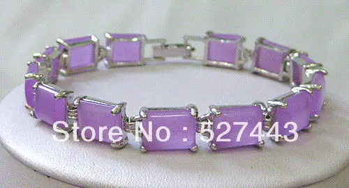 

Wholesale free shipping >>Beautiful purple jade Jewelry Bracelets 7.5"