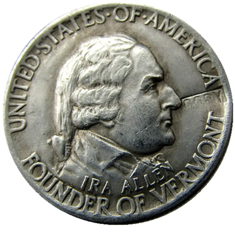 

1927 Vermont Sesquicentennial Commemorative Half Dollars Silver Plated Copy Coins
