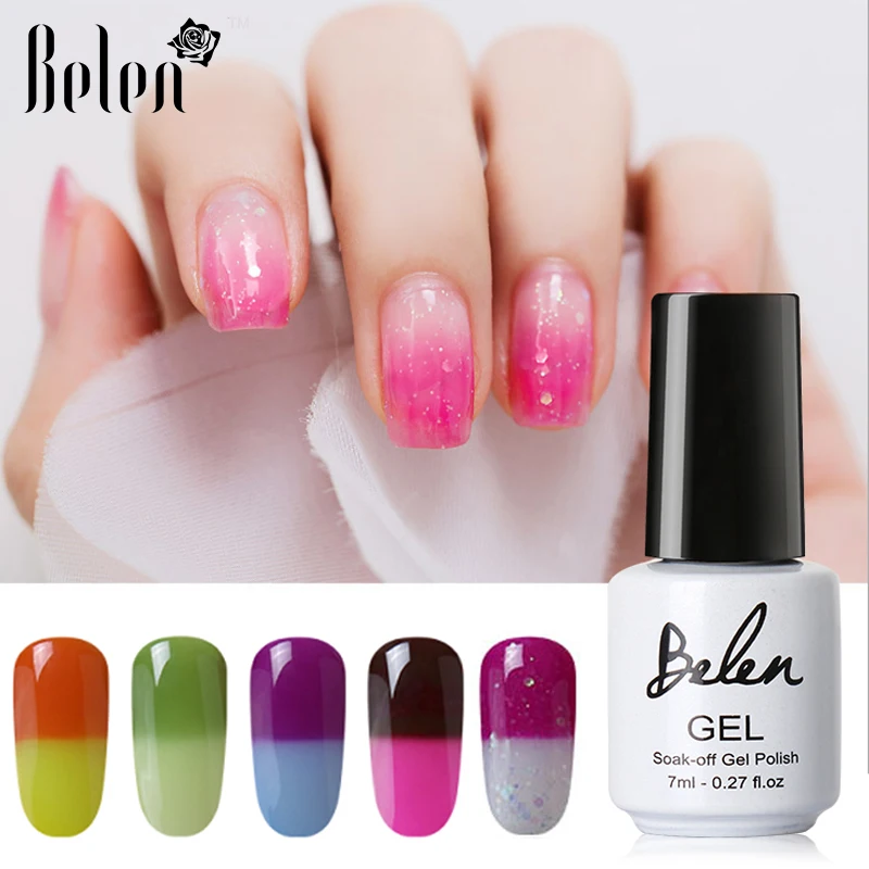 

Belen 7ml Colors Changing UV Gel Polish Semi-permanent Temperature Chameleon Thermo UV Pure Glitter Lucky Varnish Manicure