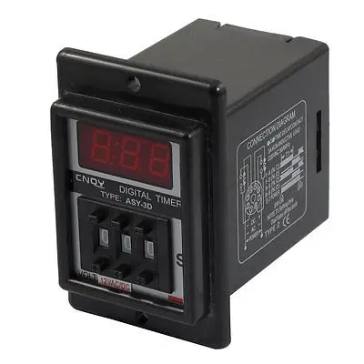 

AC/DC 12V 0.1-99.9 Second Digital Timer Time Delay Relay Black 8 Pin ASY-3D