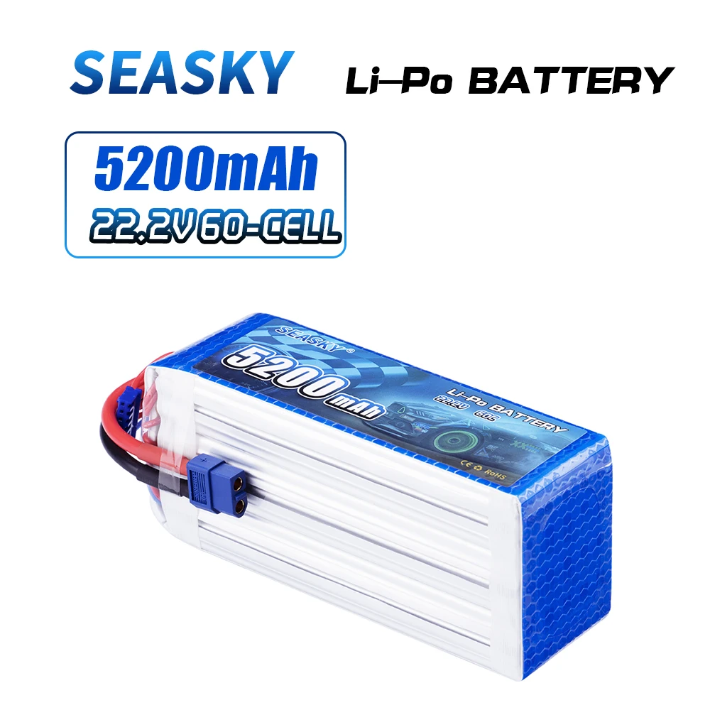 SEASKY 22.2V 5200mAh 6S 60C-120C LiPo Battery with XT60 T Plug for RC DJI F450 Quadcopter RC Helicopter Airplane Hobby Drone FPV