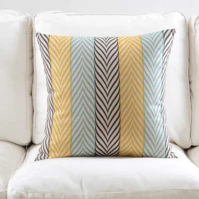 Наволочка для подушек в скандинавском стиле с геометрическим рисунком, модный зеленый чехол для подушки, оранжевая бирюза, зигзаг, декоративные наволочки для дивана