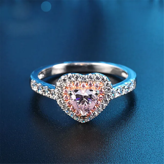 Фото женское кольцо с сердечком rainbamabom из стерлингового серебра