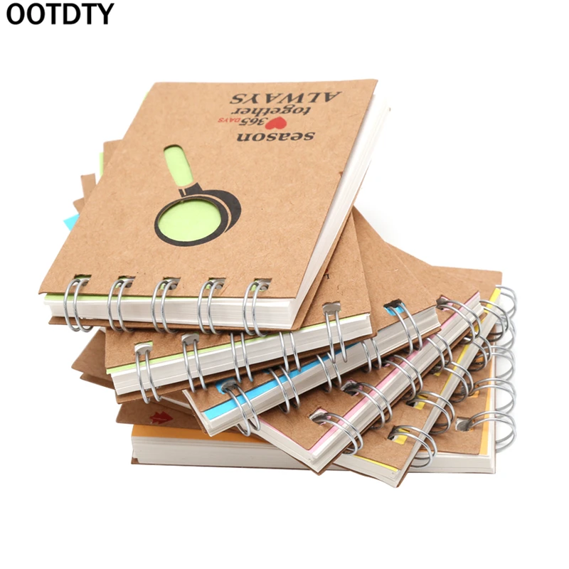 

Cartoon Kraft Paper Spiral Coil Notebook Journal Diary Blank Page school Stationery