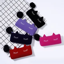Cute cat pencil case kawaii plush pen case girl stationery bag storage bag gift Cute cat pencil case kawaii plush pen case girl stationery bag storage bag gift