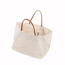 Просто большое полотно сумка-шоппер черный бежевый большой холст сумка Для женщин Shopper руки сумки женские Повседневное дорожные сумки