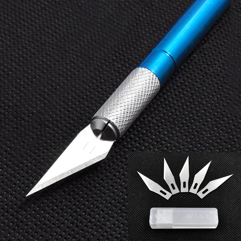 

6 Pcs Blades Engraving Craft Knives Sculpture Carving Knife Non-Slip Metal Scalpel Baking Tools For Cakes Decorating Tools