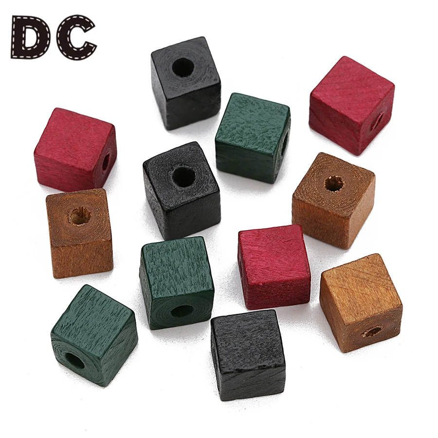DC 50 шт./лот 12/14 мм бусины из натурального дерева 3 5 с большим отверстием круглые