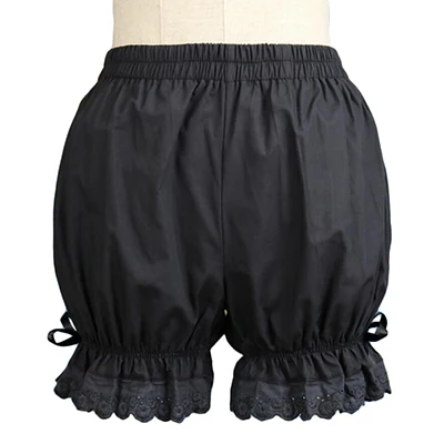 Милые хлопковые шорты-шаровары в стиле Лолиты с кружевной отделкой для девочек, белые милые лолитные шаровары, шорты с кружевной отделкой, Короткие трусы с бантом - Цвет: 2