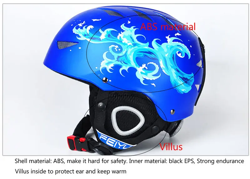 Открытый лыжный шлем, защитный лыжный шлем, цельный литой шлем для катания на лыжах, сноуборде, роликовых коньках, шлем для велоспорта, кемпинга, шлем для детей