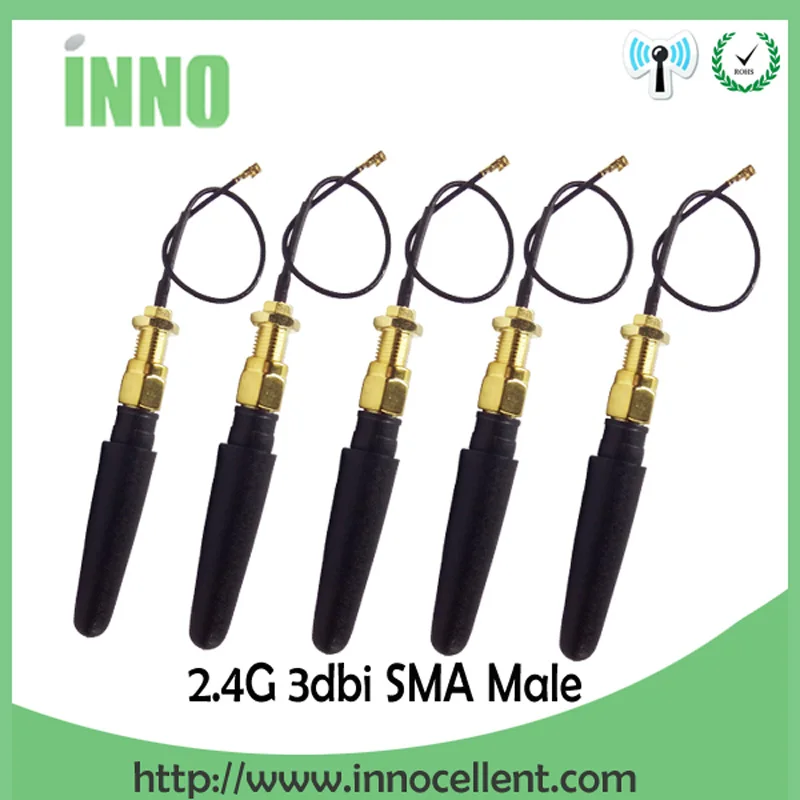 EOTH 20pcs 2.4g antenna 2~3dbi sma male wlan wifi 2.4ghz antene SMA female pigtail Extension Cable iot module antena