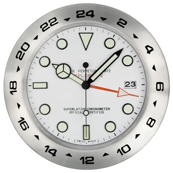 

XL Sized 350MM Metal Watch Shape Wall Clock with Night Lights Dial with LOGO