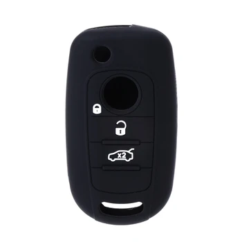 

Silicone Car Key Case Cover For Fiat 500X Toro Tipo Egea 3 Buttons Dodge Neon