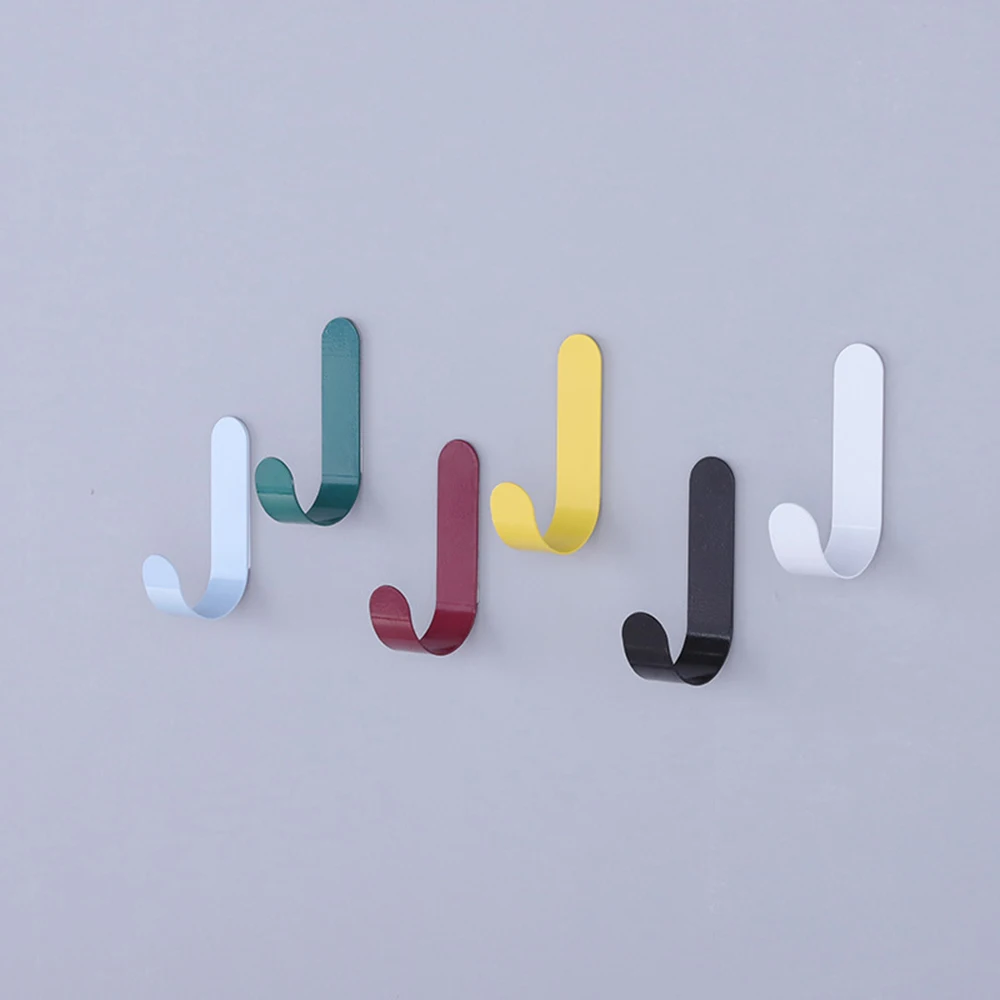 Self Adhesive Home Kitchen Wall Door Iron Holder Hook Hanger Perfect for Bathroom Door Wall Convenient Door Hook