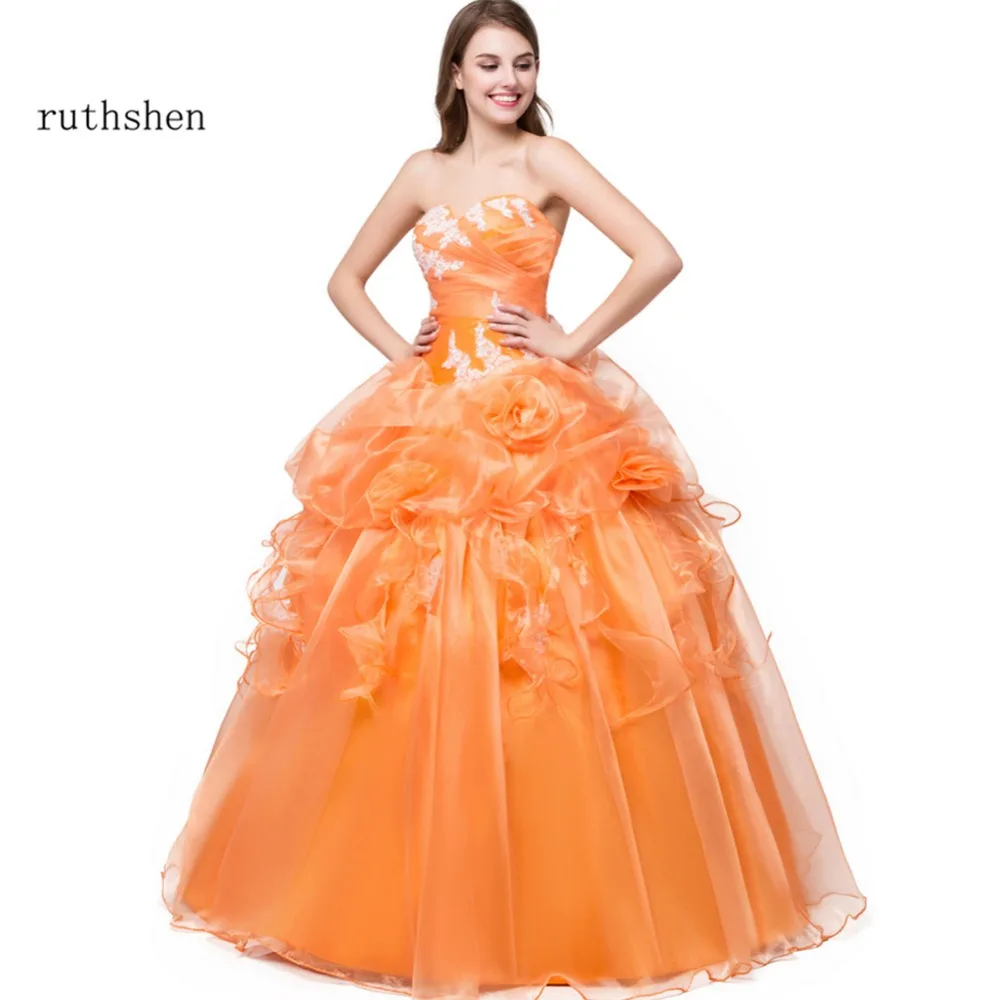 Ruthshen Vestidos 15 Anos Quinceanera 2018 милые 16 платья Милая Аппликация оборки 100% настоящая